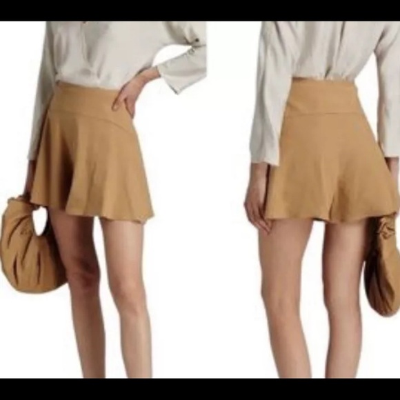 NWT WOMENS VINCE Pecan $195 Brown Swing Linen Blend Shorts *Size 6 - Picture 1 of 12